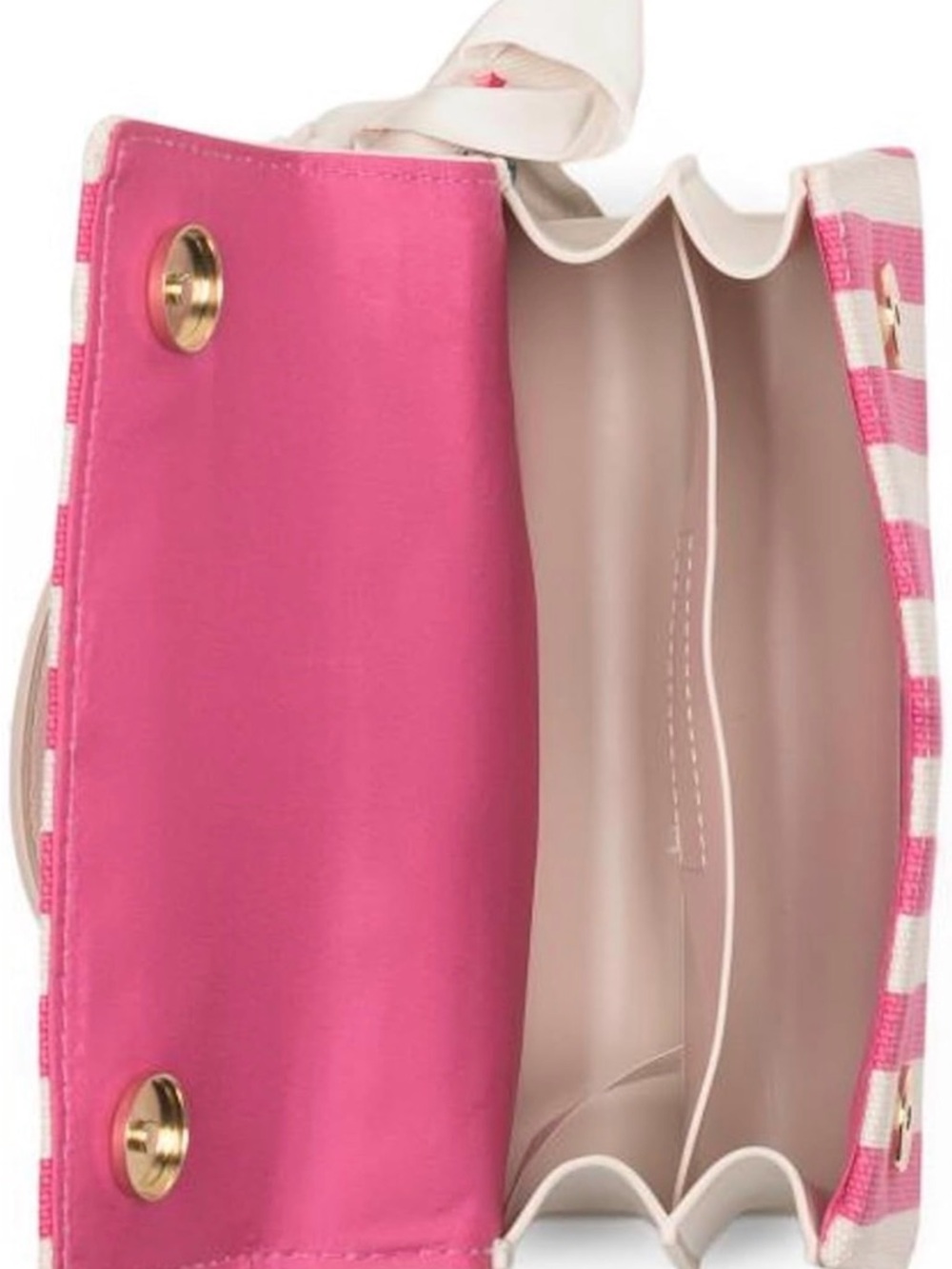 Betsey Johnson Pink & Cream Striped Top-Handle Satchel with Scarf - Picture 2 of 3